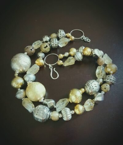 Boho Chic Double Strand Multi Beaded Necklace - Image 6