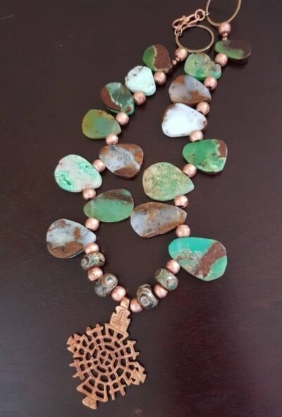 Australian Chrysoprase Tribal Necklace - Image 7