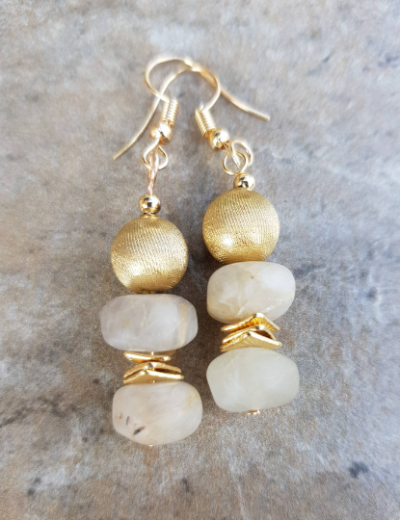 Boho Chic Rutilated Quartz Earrings