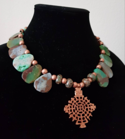 Australian Chrysoprase Tribal Necklace - Image 6
