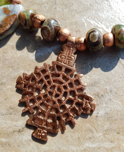 Australian Chrysoprase Tribal Necklace - Image 3