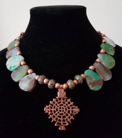 Australian Chrysoprase Tribal Necklace - Image 2