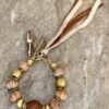 African Tribal Bracelet Ethnic Clay, Brass and Batik Bone - Image 8
