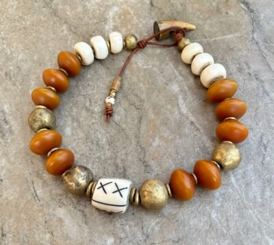 Statement African Tribal Boho Copal Necklace - Image 13