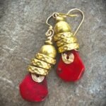 Red Bamboo Coral Earrings