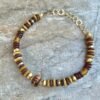 Tribal Boho Necklace Ashanti Glass Discs Batik Bone African Ethnic Brass - Image 2