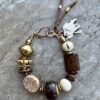 Tribal Bohemian Bracelet Water Buffalo Bone and African Ethnic Brass - Image 2