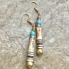 Tribal Boho Earrings African Trade Bone, Glass and Lost Wax Brass Beads - Image 2