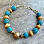 Blue Tribal Boho Clay Necklace