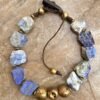 Bohemian Choker Chunky Lapis Lazuli and African Tribal Brass - Image 4