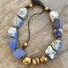 Bohemian Choker Chunky Lapis Lazuli and African Tribal Brass - Image 13
