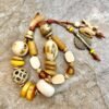 Boho Chic Bracelet Vintage Resin and African Tribal Beads - Image 8