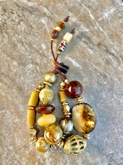 Bohemian Chic Bracelet Vintage Resin and African Tribal Beads - Image 12