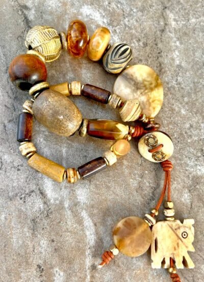 Bohemian Bracelet Terra Colors Vintage Resin - Image 7