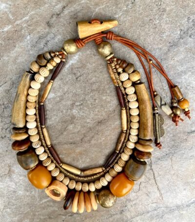 Boho Chic Multi strand Necklace Handmade Design - Image 6