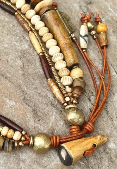 Boho Chic Multi strand Necklace Handmade Design - Image 7