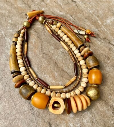 Boho Chic Multi strand Necklace Handmade Design - Image 5