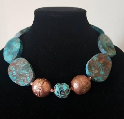 Boho Chic Blue Ocean Jasper Statement Necklace - Image 3