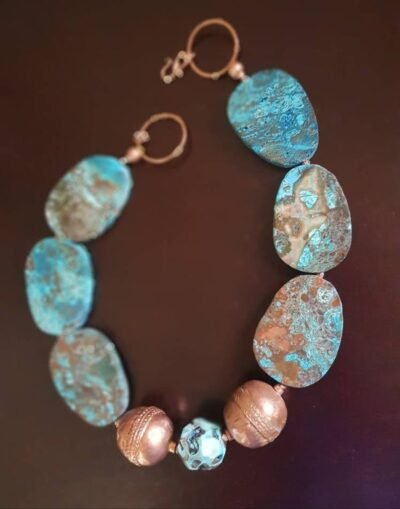 Boho Chic Blue Ocean Jasper Statement Necklace