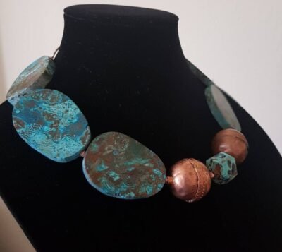 Boho Chic Blue Ocean Jasper Statement Necklace - Image 4