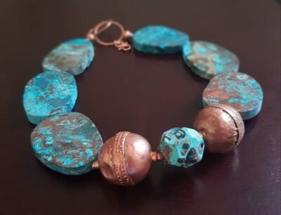 Boho Chic Blue Ocean Jasper Statement Necklace - Image 9