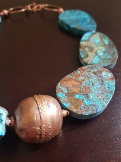 Boho Chic Blue Ocean Jasper Statement Necklace - Image 5