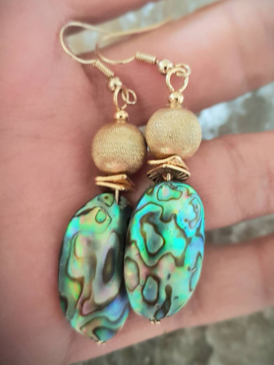 Paua abalone shell boho-chic earrings - Image 8