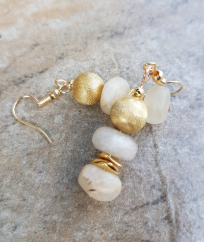 Boho Chic Rutilated Quartz Earrings - Image 2