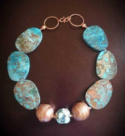 Boho Chic Blue Ocean Jasper Statement Necklace - Image 7