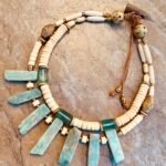 Bohemian Necklace Amazonite, Sea Glass and African Tribal Beads