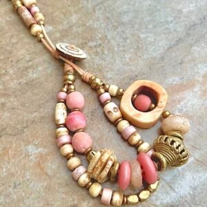 Peach Blossom Inspired Boho Chic Bracelet