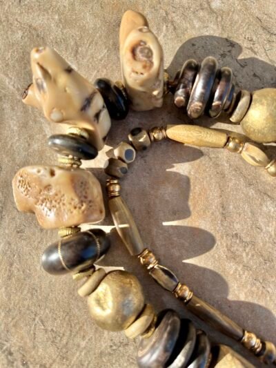 Bamboo Coral and African Tribal Beads Necklace - Image 21