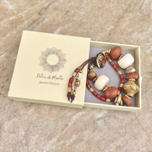 Antique Mali Clay Beads Boho Bracelet