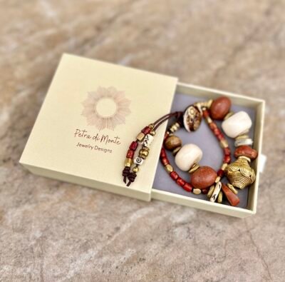 Antique Mali Clay Beads Boho Bracelet - Image 4