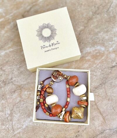 Antique Mali Clay Beads Boho Bracelet - Image 13