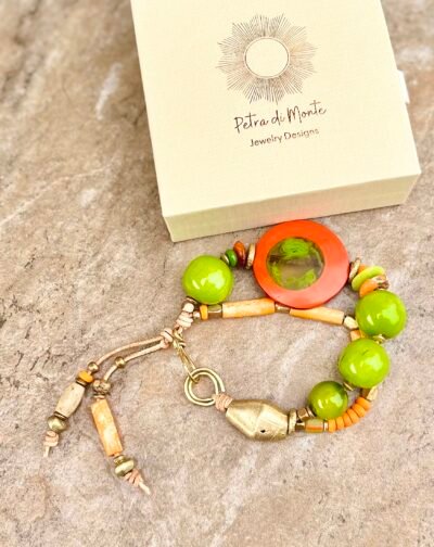 Art Deco Colorful Vintage Resin Bracelet - Image 9