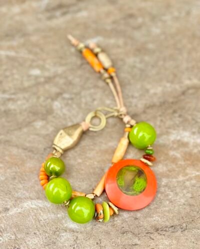 Art Deco Colorful Vintage Resin Bracelet - Image 14