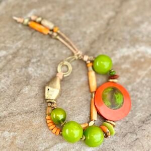 Art Deco Colorful Vintage Resin Bracelet
