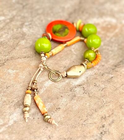 Art Deco Colorful Vintage Resin Bracelet