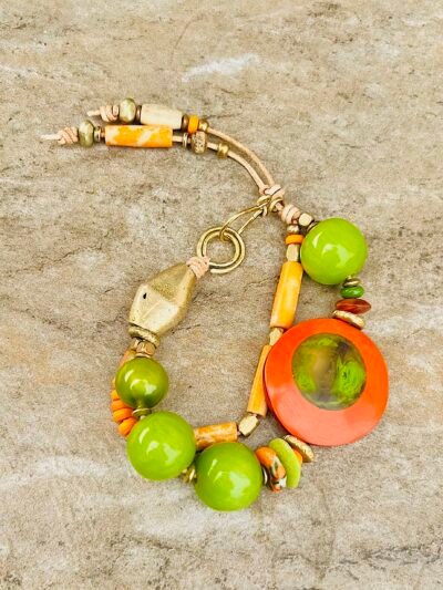 Art Deco Colorful Vintage Resin Bracelet - Image 10