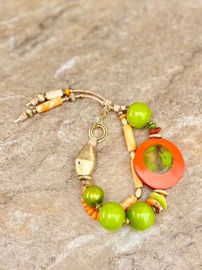 Art Deco Colorful Vintage Resin Bracelet - Image 13