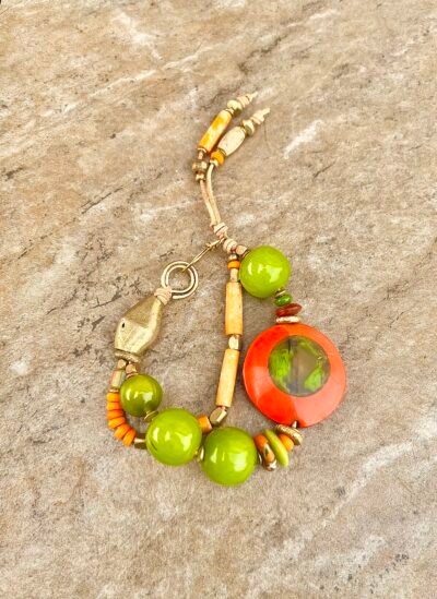 Art Deco Colorful Vintage Resin Bracelet - Image 7