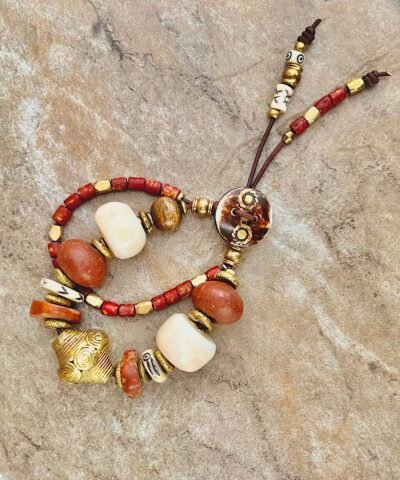 Antique Mali Clay Beads Boho Bracelet - Image 10