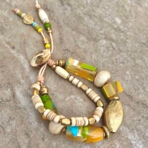 Colorful Art Deco Bracelet Vintage Resin