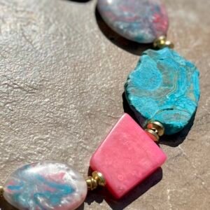 Art Deco Colorful Cotton Candy Necklace