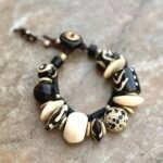 Batik bone and Dalmatian Jasper Bracelet