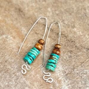 Turquoise and Sterling Silver Boho Earrings