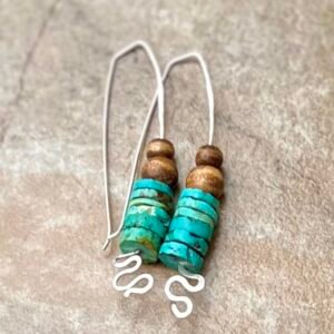 Turquoise and Sterling Silver Boho Earrings