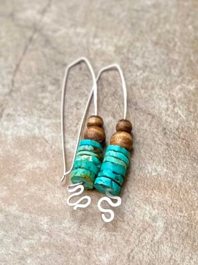 Turquoise and Sterling Silver Boho Earrings