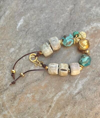 Blue Ocean Jasper Boho Chic Bracelet - Image 9